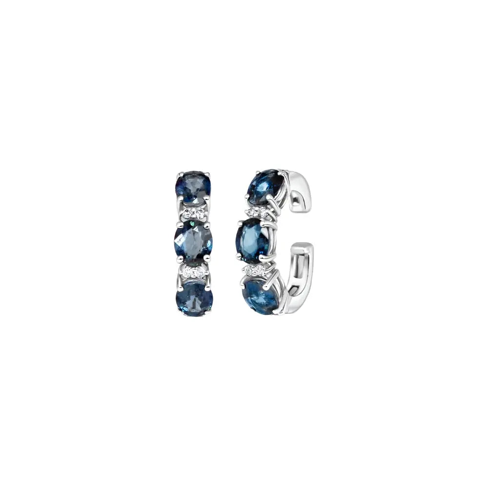 3 STONES DIA EARCLIP 18KW Princess Jewelry Shop