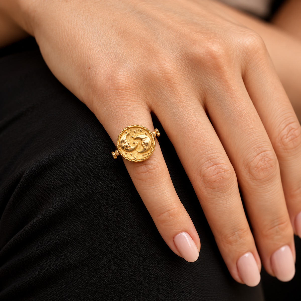 3 in 1 Gemini Zodiac Ring by L'Atelier Nawbar, lifestyle view 1 | JJ Jewelry
