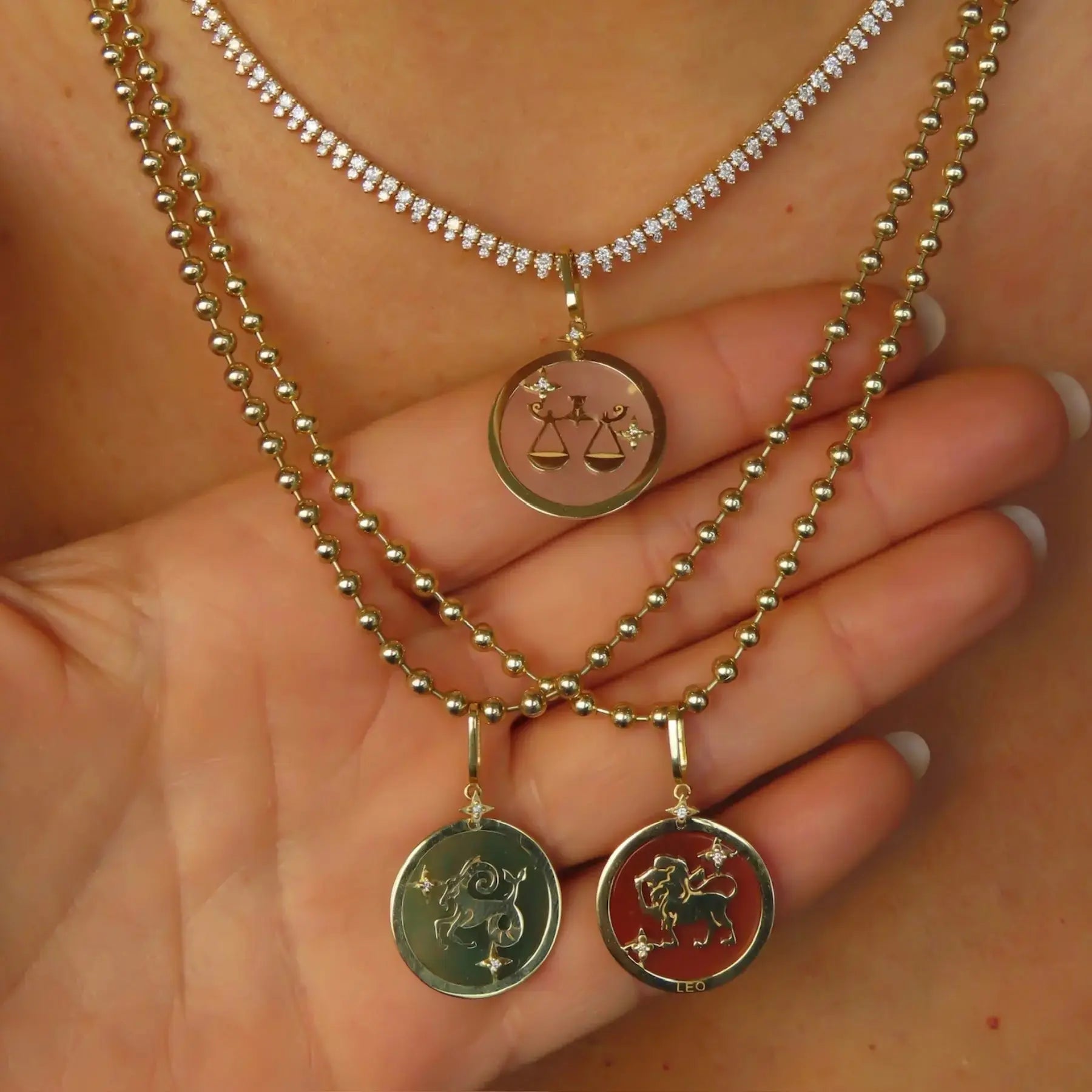 14K yellow gold bead chain necklace for layering or solo wear