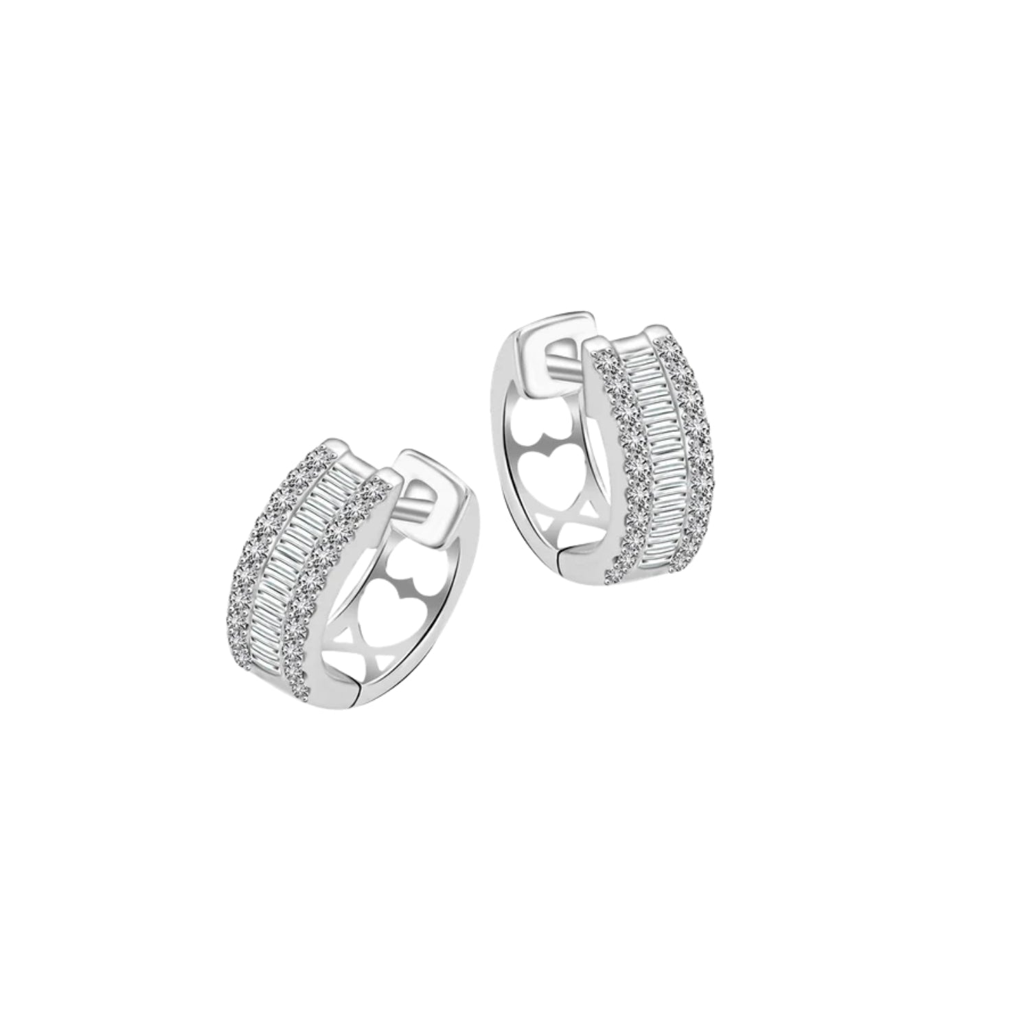 Baguette Diamond Hoop Earrings in 18K Gold