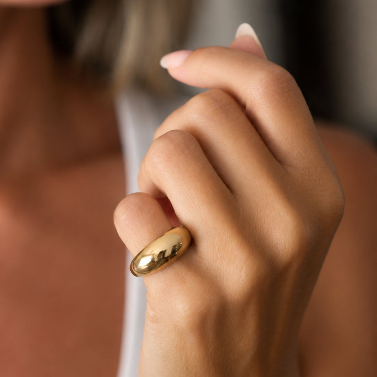 Bold Dome Ring, lifestyle view 2 | JJ Jewelry