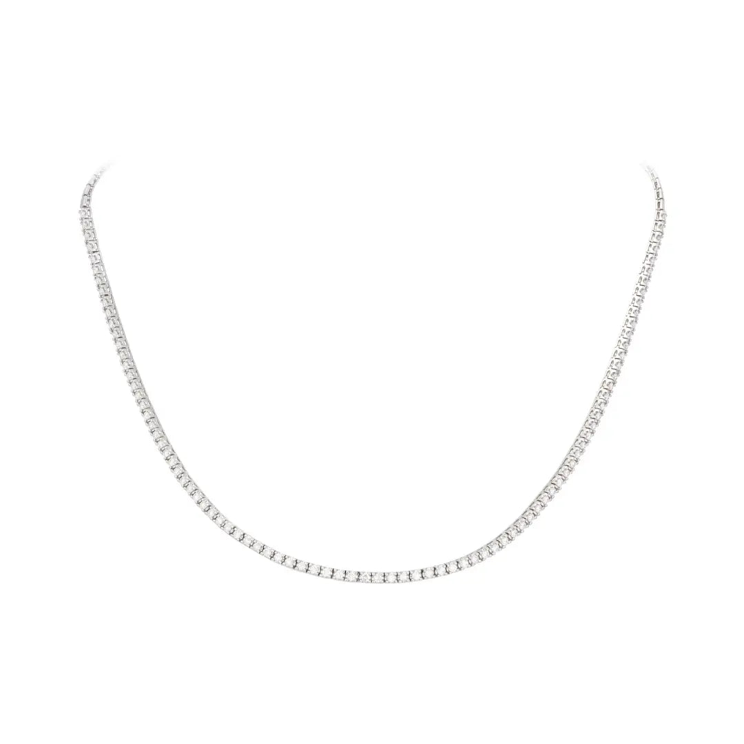 Carol Diamond Tennis Necklace 18K Gold | JJ Jewelry