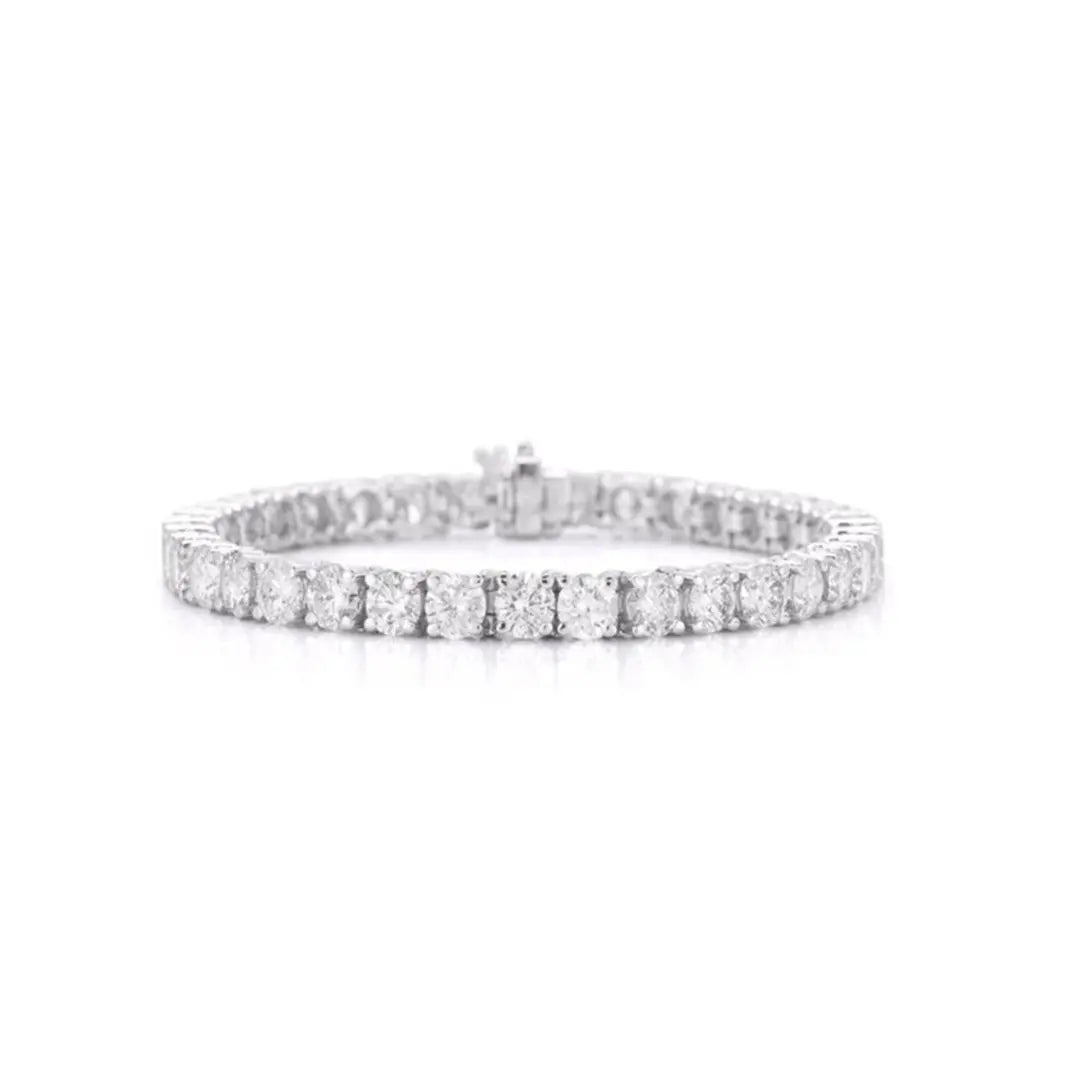 Classic Diamond Tennis Bracelet in 18K or 14K Gold | JJ Jewelry Miami