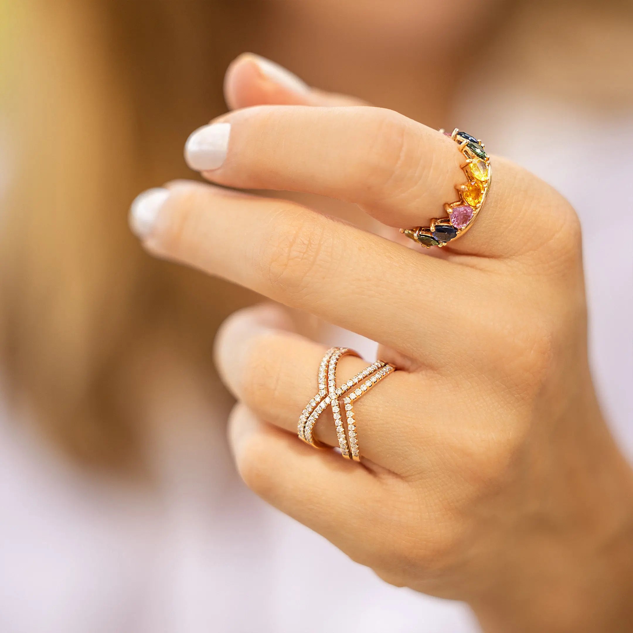 Cross Open Diamond Ring-Princess Jewelry Shop