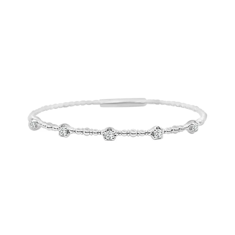 Diamond Dot Flexible Bangle-Princess Jewelry Shop