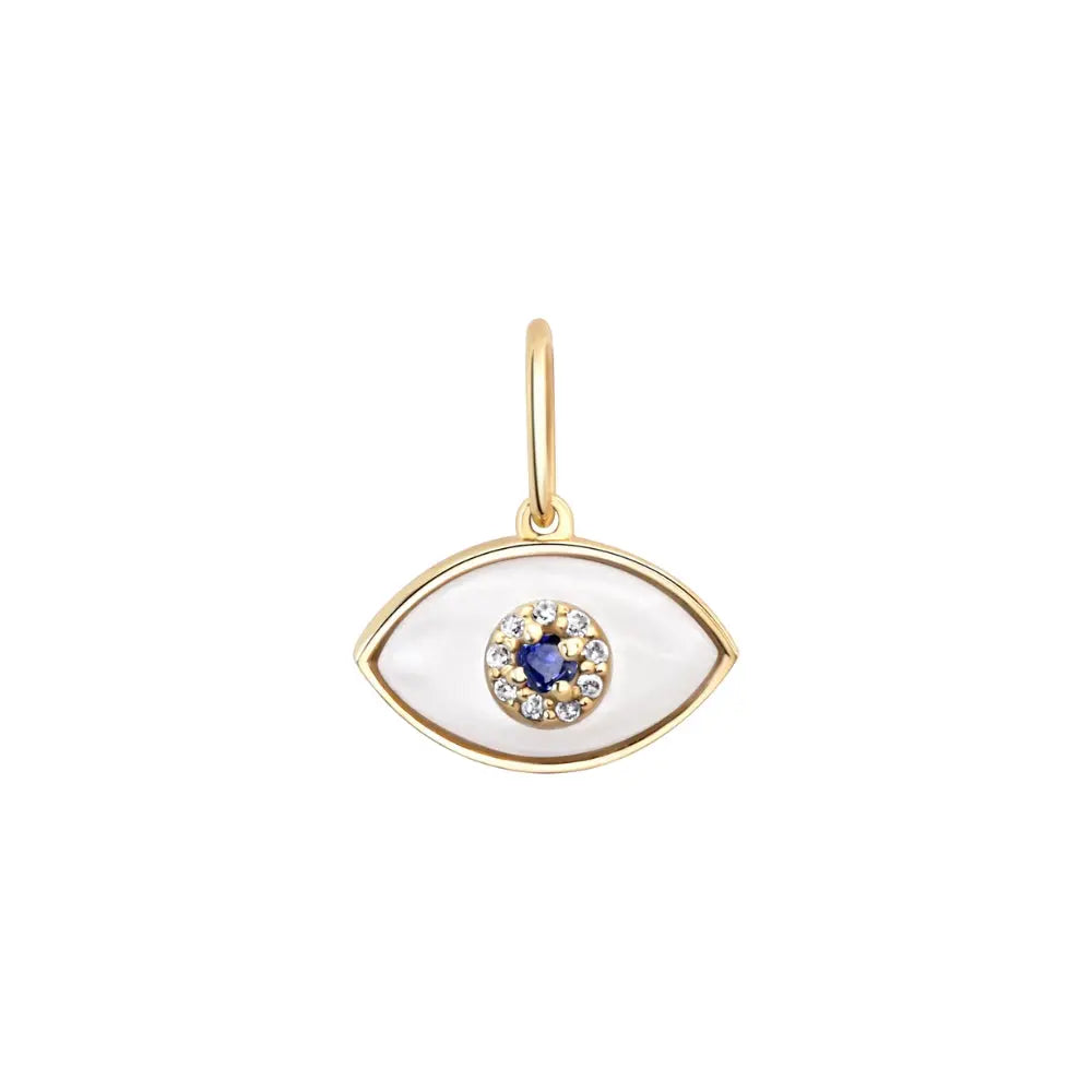 Diamond Evil Eye Charm 14K Gold | JJ Jewelry Miami