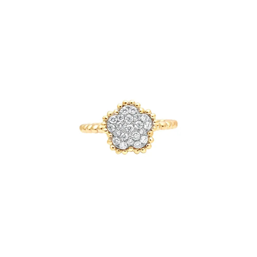 FLOWER DIA GOLD RING D0.28 Princess Jewelry Shop
