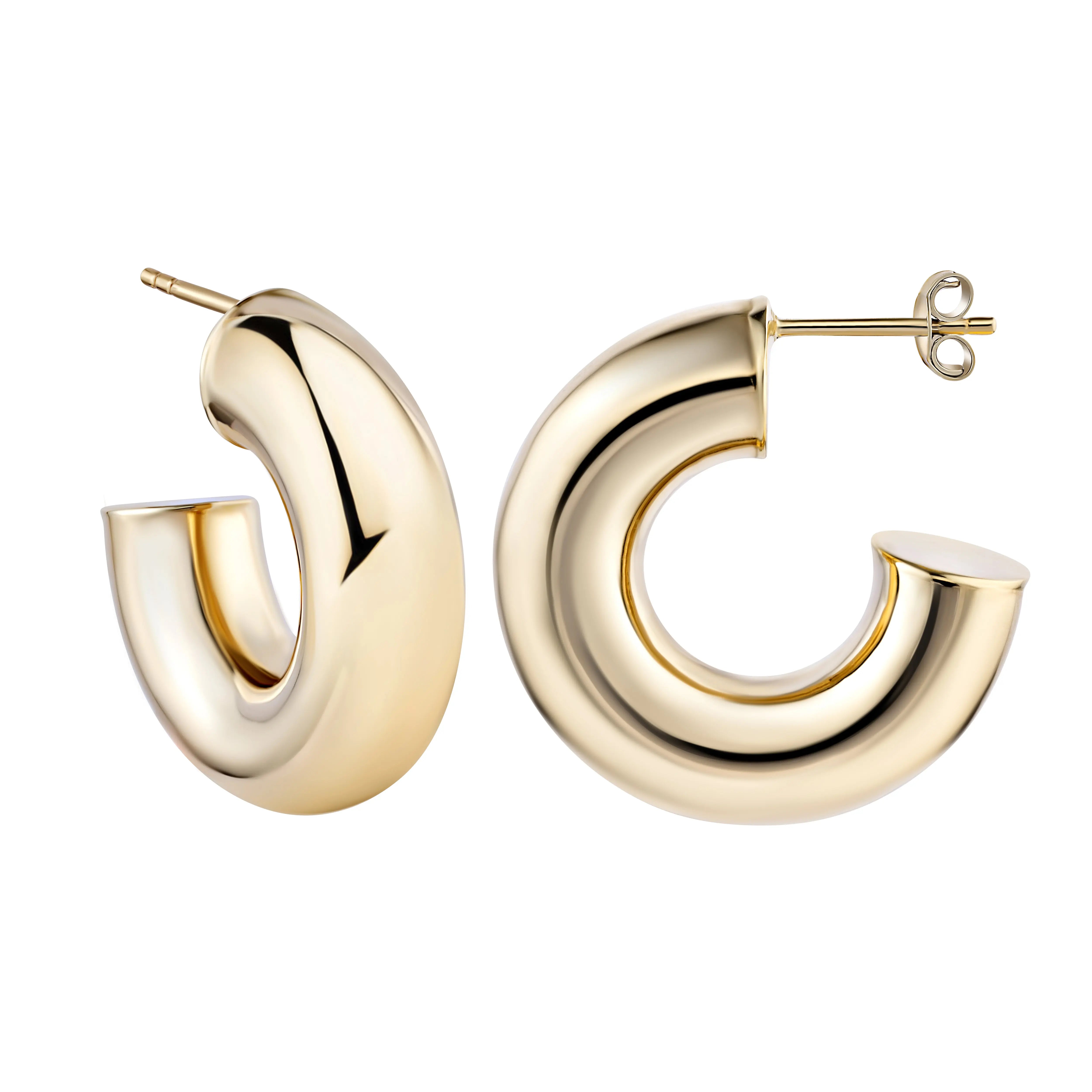 Domed Hoop Earrings-Princess Jewelry Shop