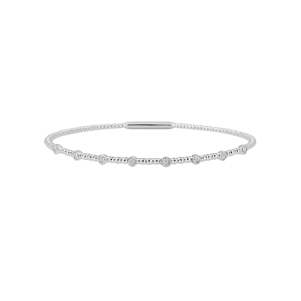 Dot Diamond Flexible Bangle in 18K Gold Princess Jewelry Shop