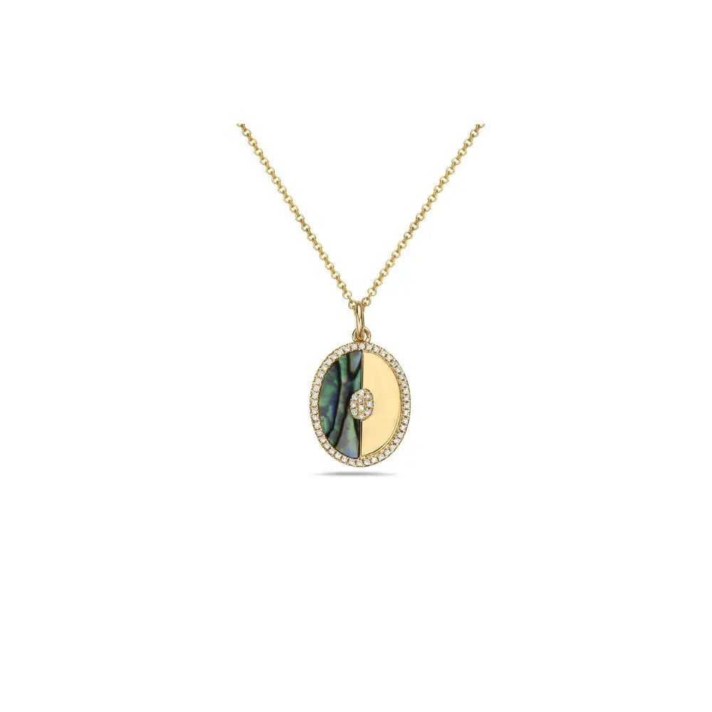 Eclipse Harmony Abalone and Gold Pendant Necklace Princess Jewelry Shop