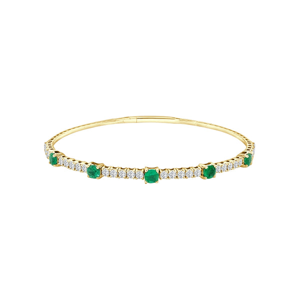 Emerald Diamond Bangle Bracelet