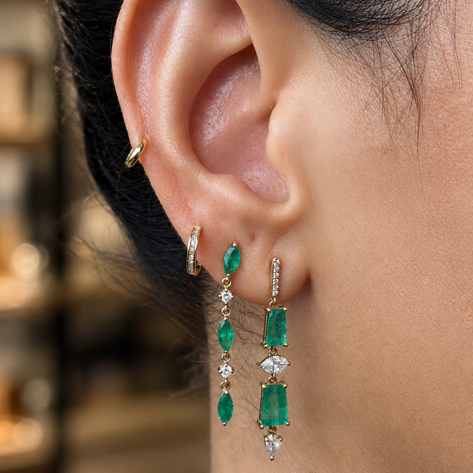 Marquise Diamond Dancing Earrings | JJ Jewelry Miami