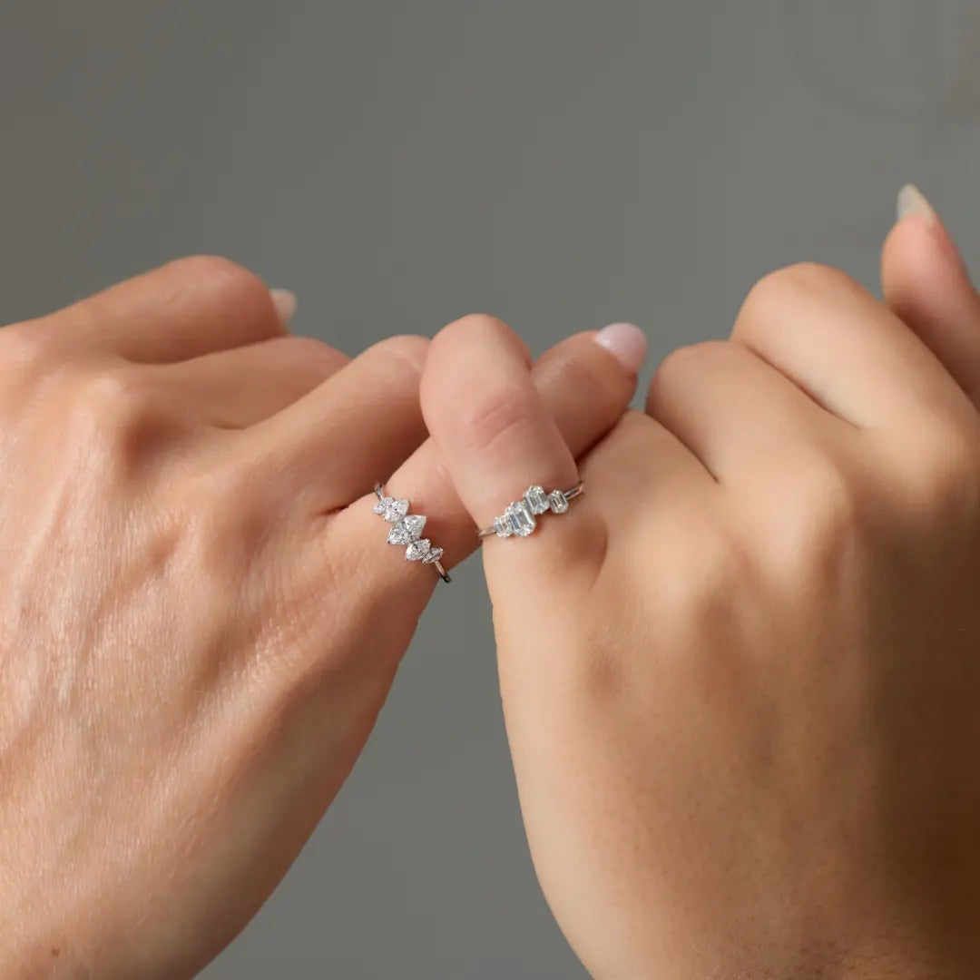 Five Marquise Diamond Stackable Ring in 14K Yellow or White Gold