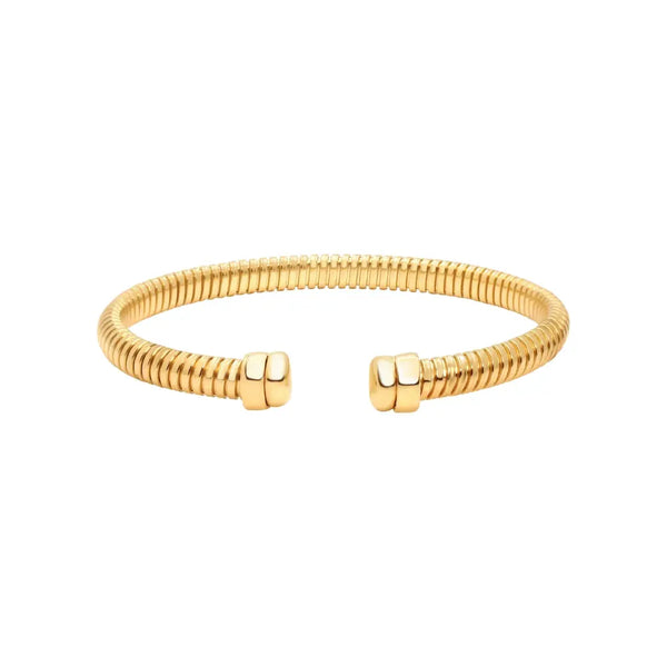 Flexible Snake Bangle in 14K Yellow Gold | JJ Jewelry Miami
