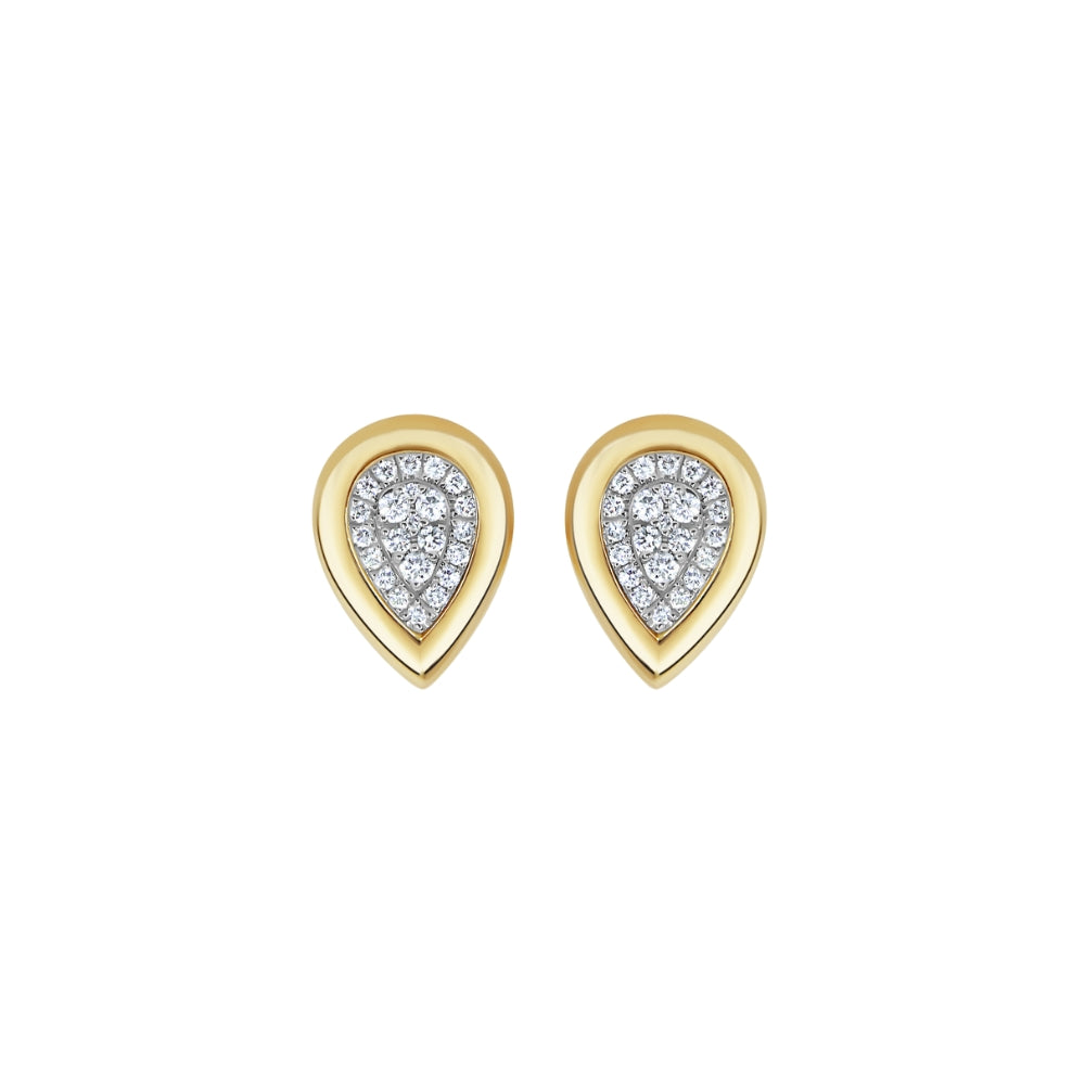 Framed Diamond Stud Earrings in 18K Yellow Gold
