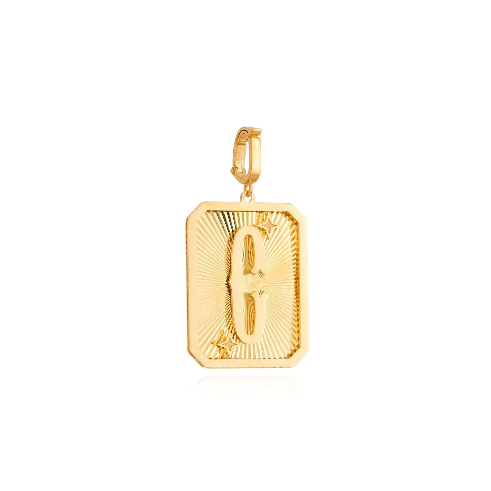 LETTER MEDAL GOLD PEND 4.4G 18KY Princess Jewelry Shop