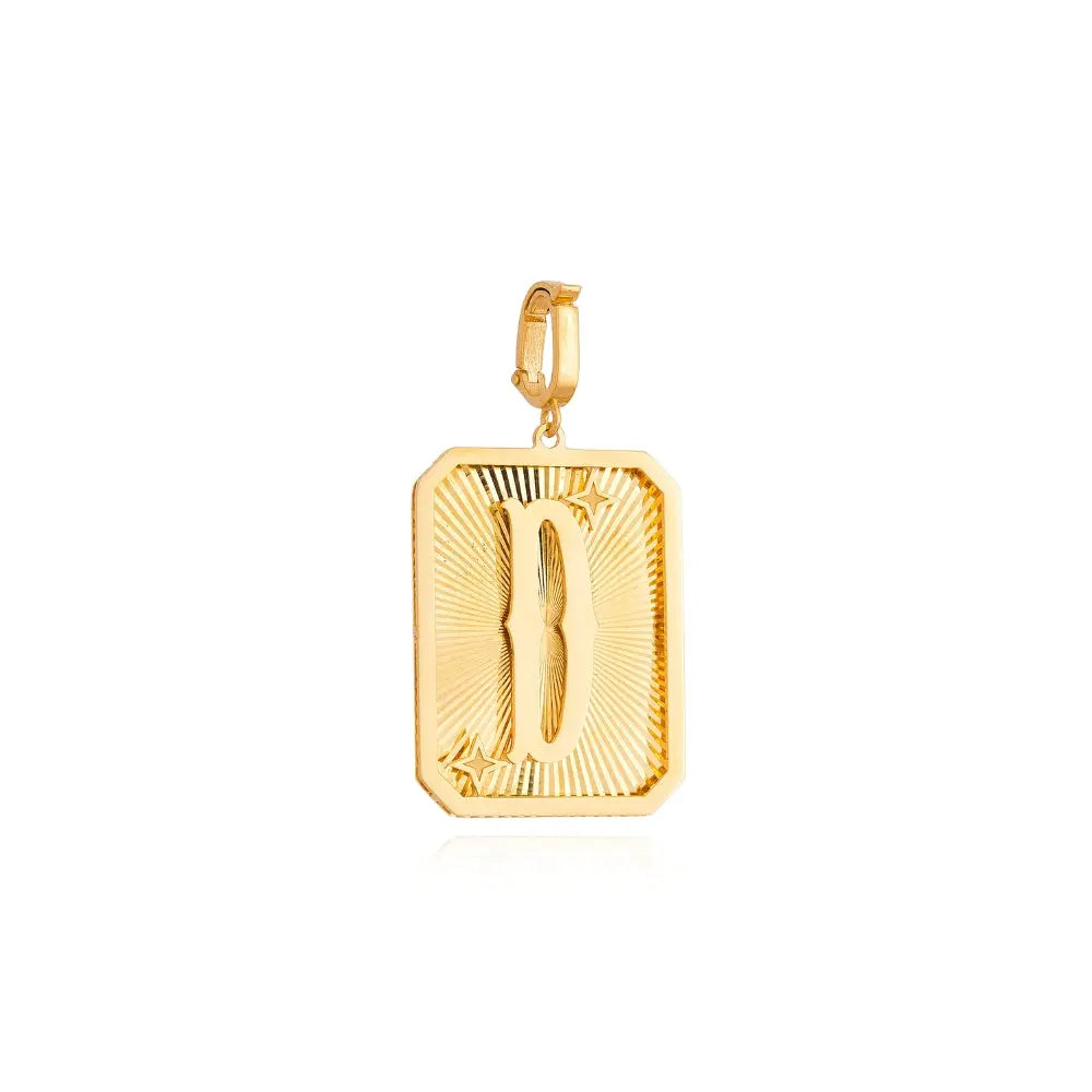 LETTER MEDAL GOLD PEND 4.4G 18KY Princess Jewelry Shop
