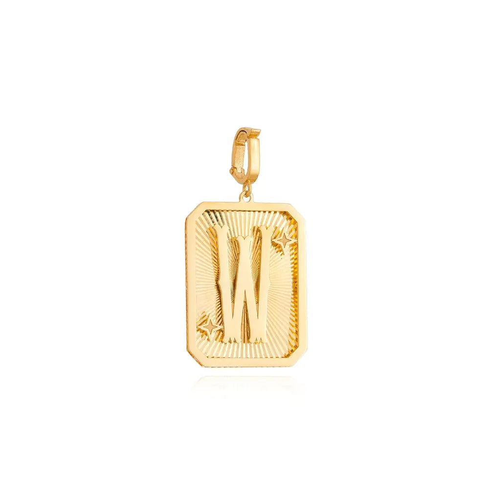 LETTER MEDAL GOLD PEND 4.4G 18KY Princess Jewelry Shop