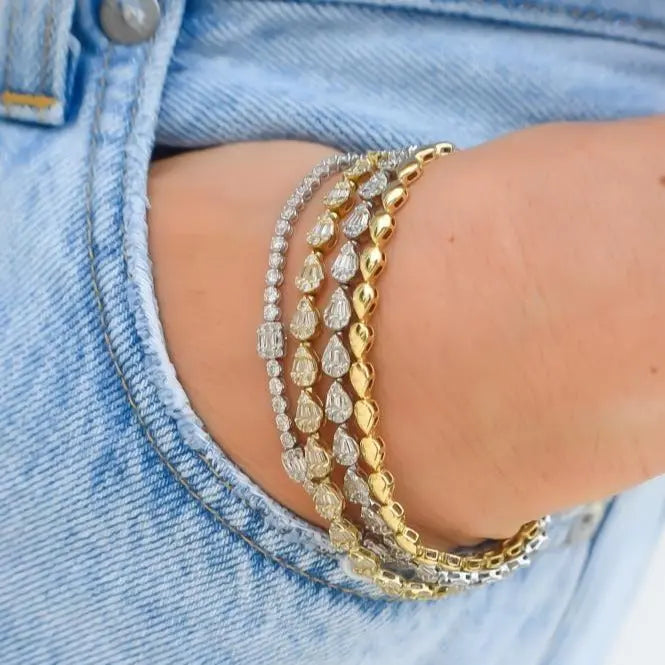 Pear Yellow Gold Bracelet-Princess Jewelry Shop