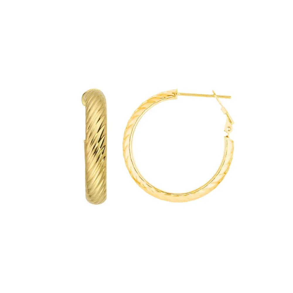 Golden Twisted Hoop Earrings Princess Jewelry Shop