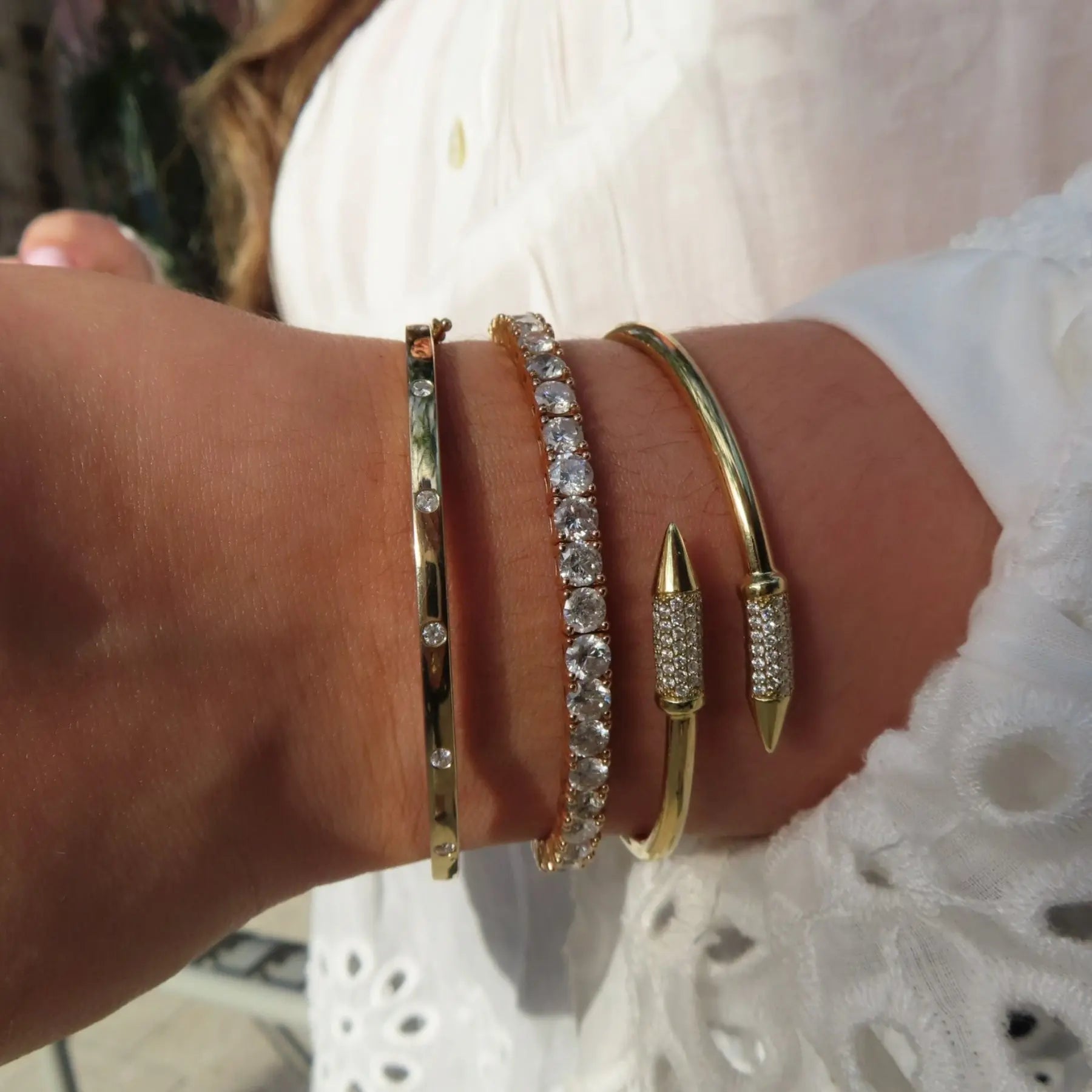 Half Eternity Flexible Diamond Bangle Princess Jewelry Shop