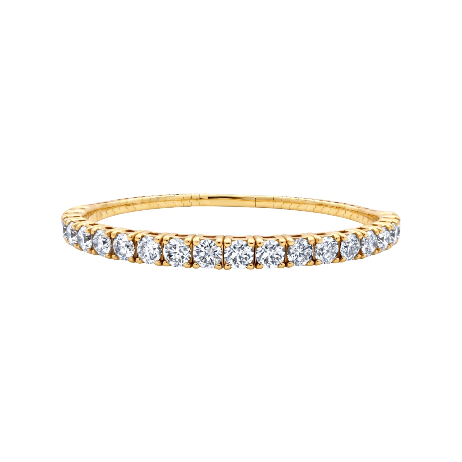 Half Eternity Flexible Diamond Bangle in 18K Gold