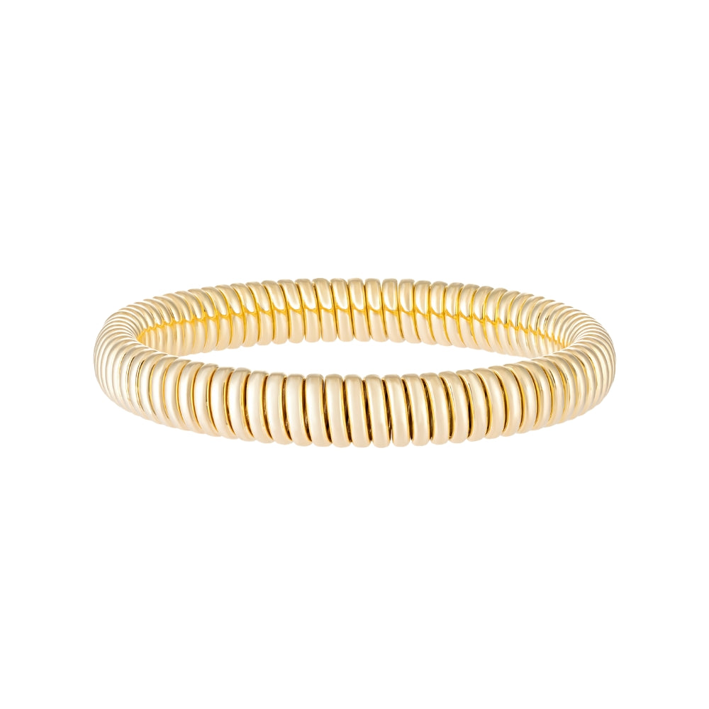 Italian snake flexible bracelet in 14K yellow gold – JJ Jewelry