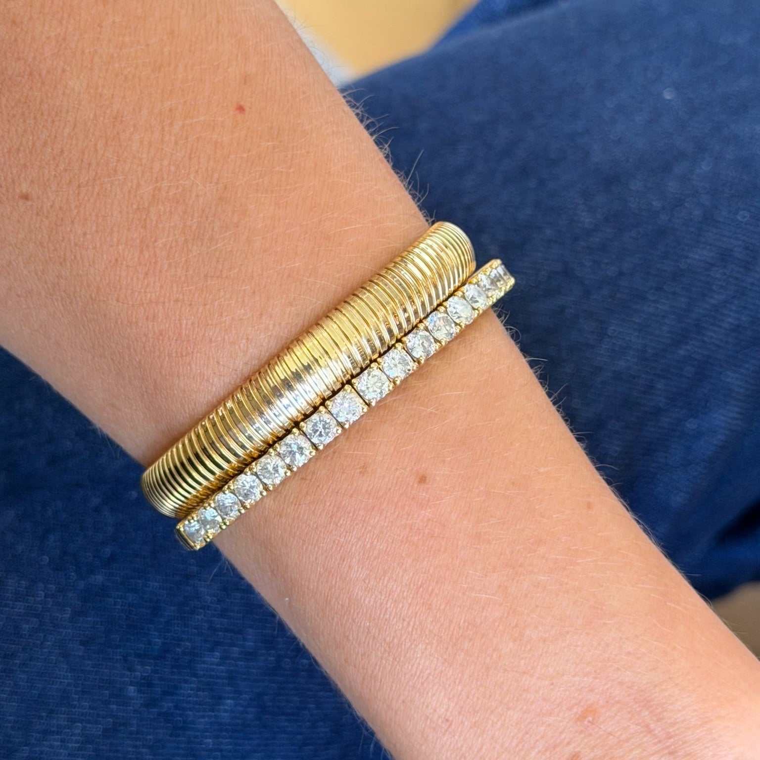 Italian Snake Flexible Bracelet in 14K Yellow Gold