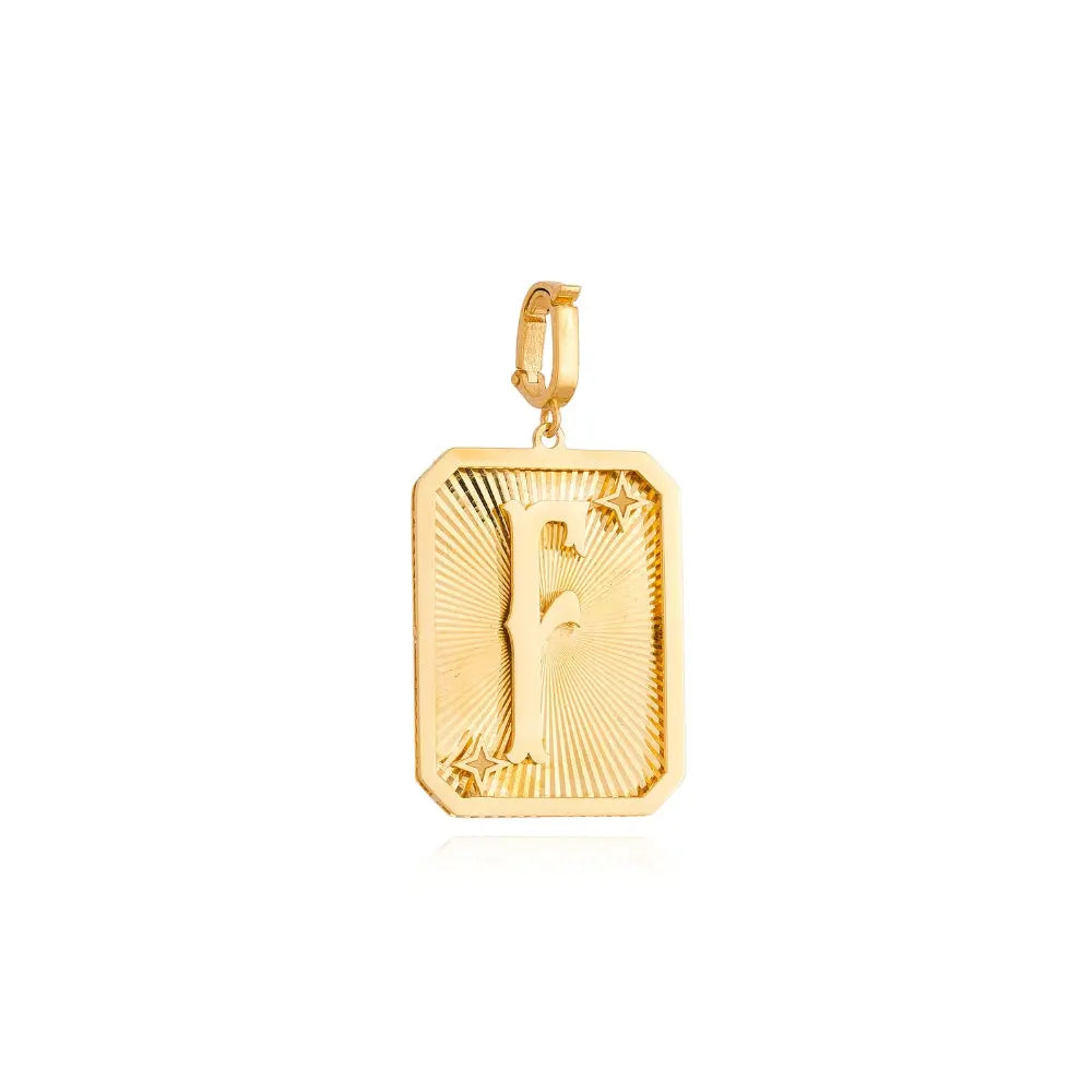 LETTER MEDAL GOLD PEND 4.4G 18KY Princess Jewelry Shop