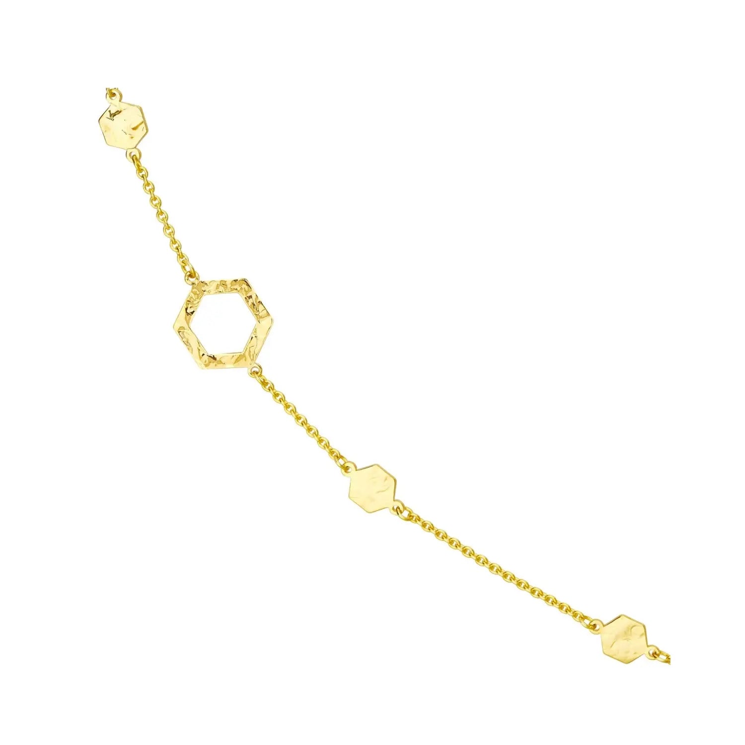 Long Hexagon and Sphere Link Necklace-Princess Jewelry Shop