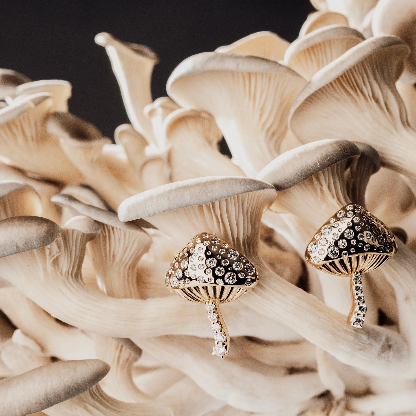 Magic Mushroom Diamond Studs by Alessa Rocks