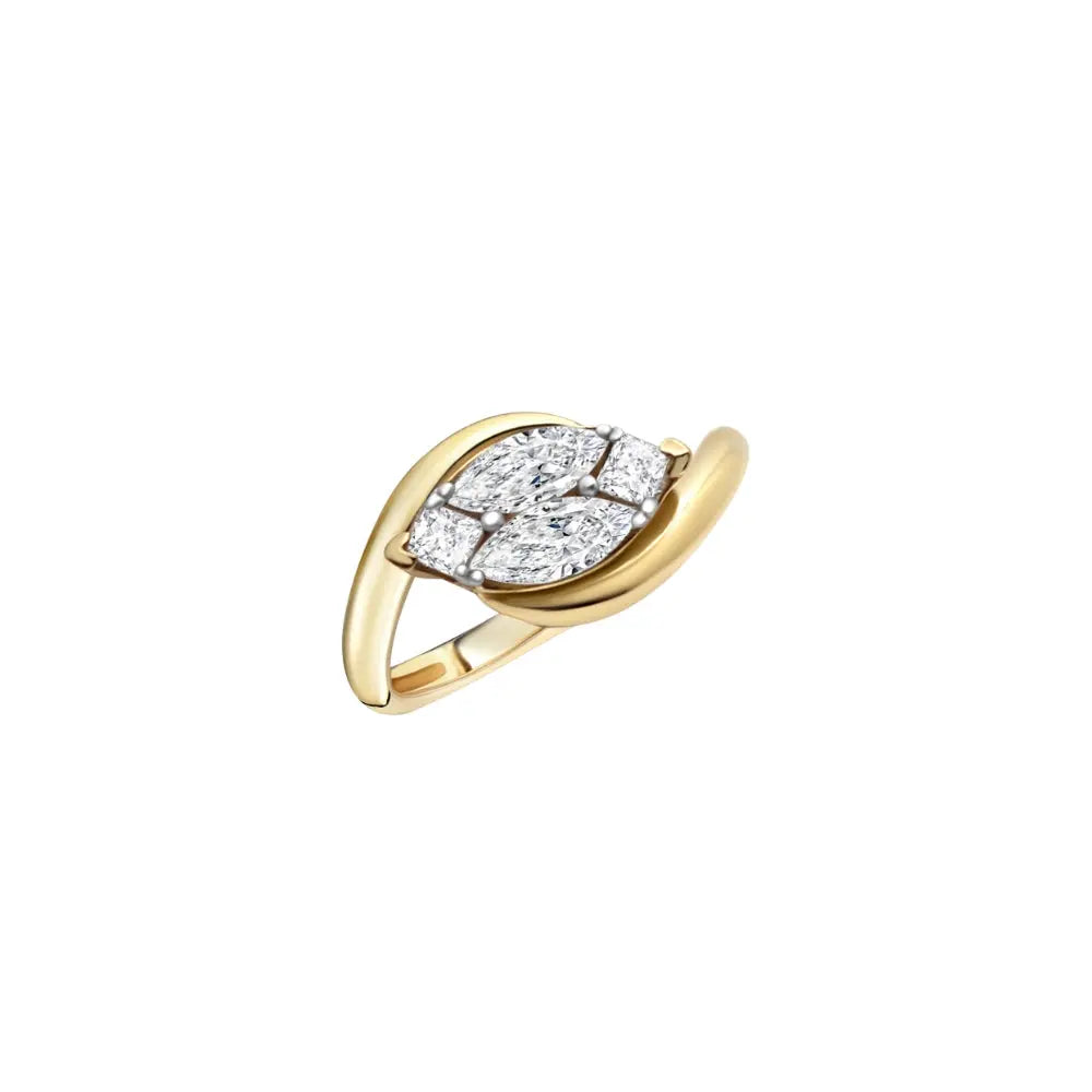 LEAF MARQ DIA RING D0.8 3G 18KY Princess Jewelry Shop