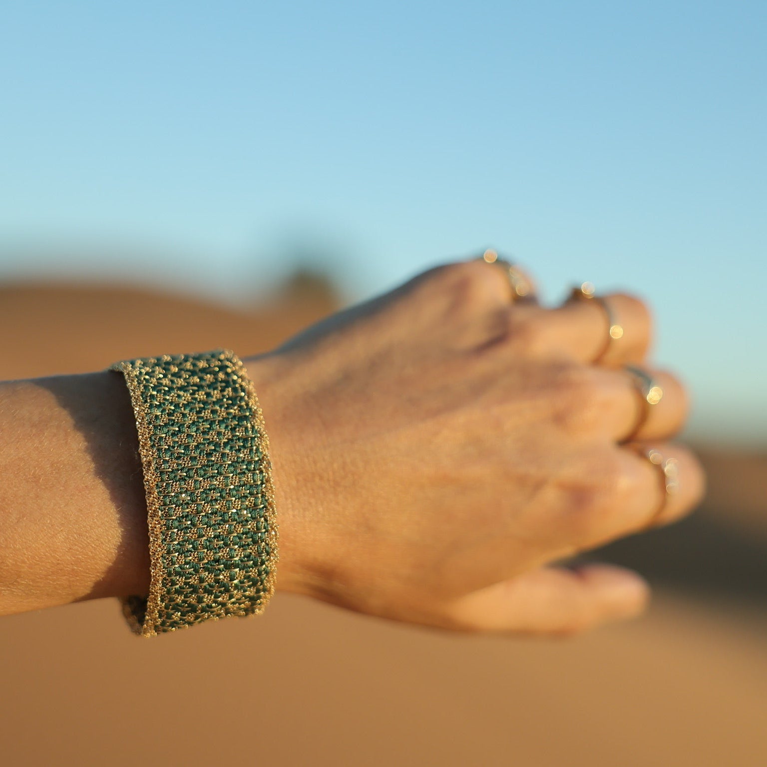 Morocco Silk Bracelet in Yellow Gold-Dipped Silver