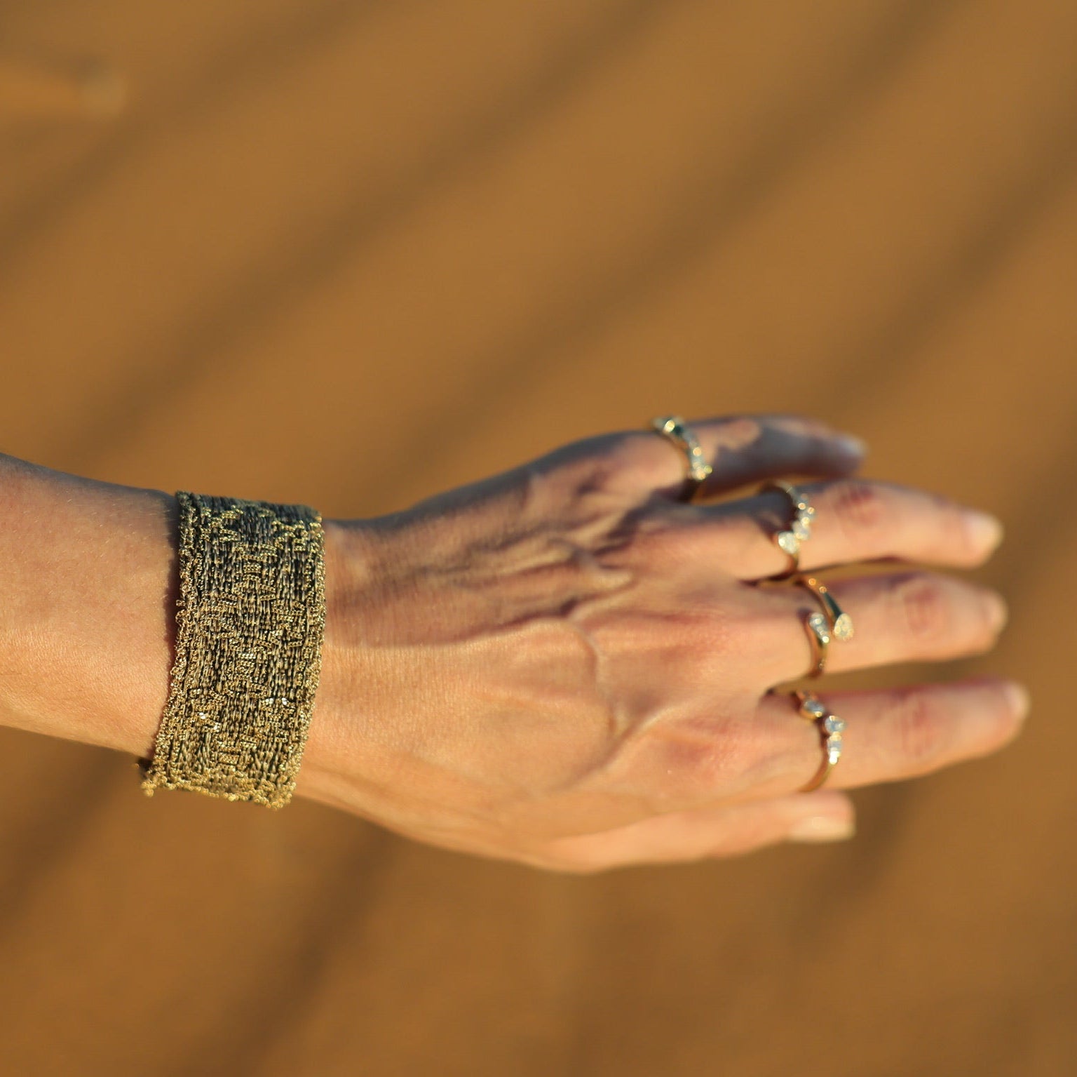 Morocco Silk Bracelet in Yellow Gold-Dipped Silver