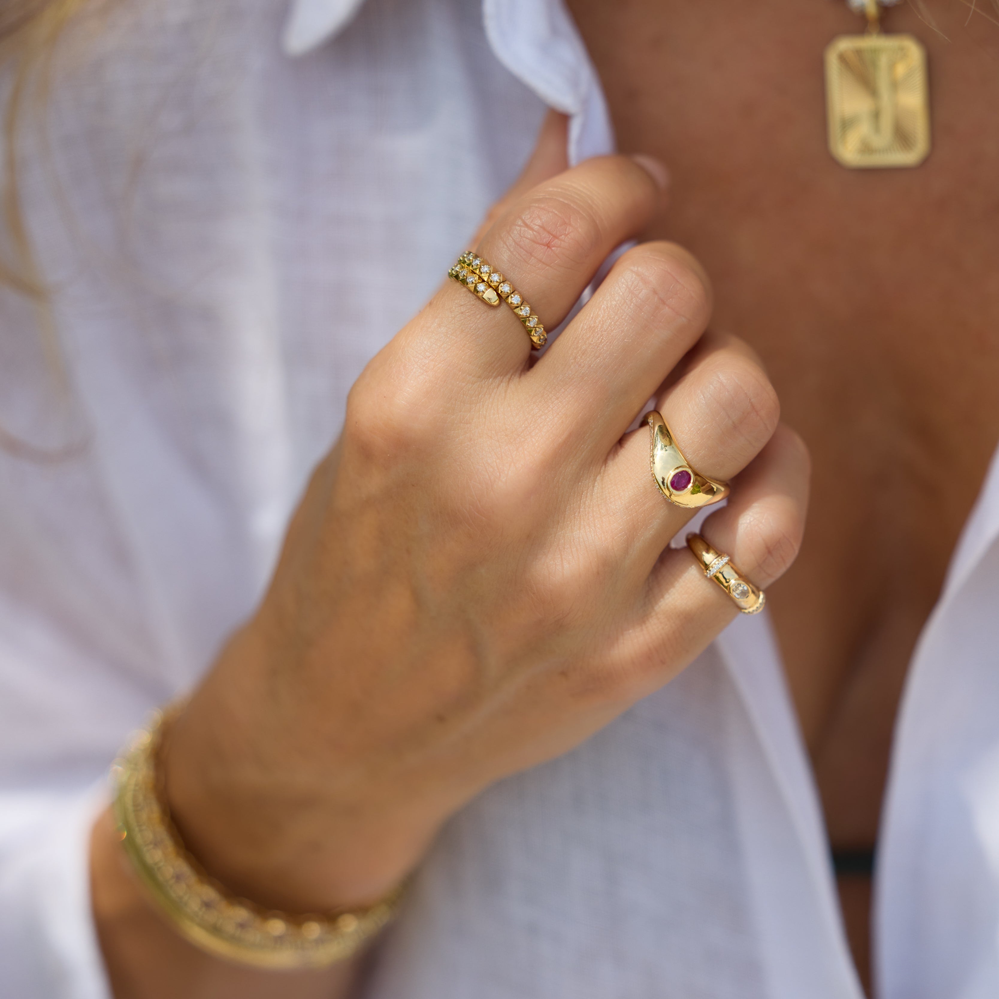 Coil Diamond Ring in 18K Gold