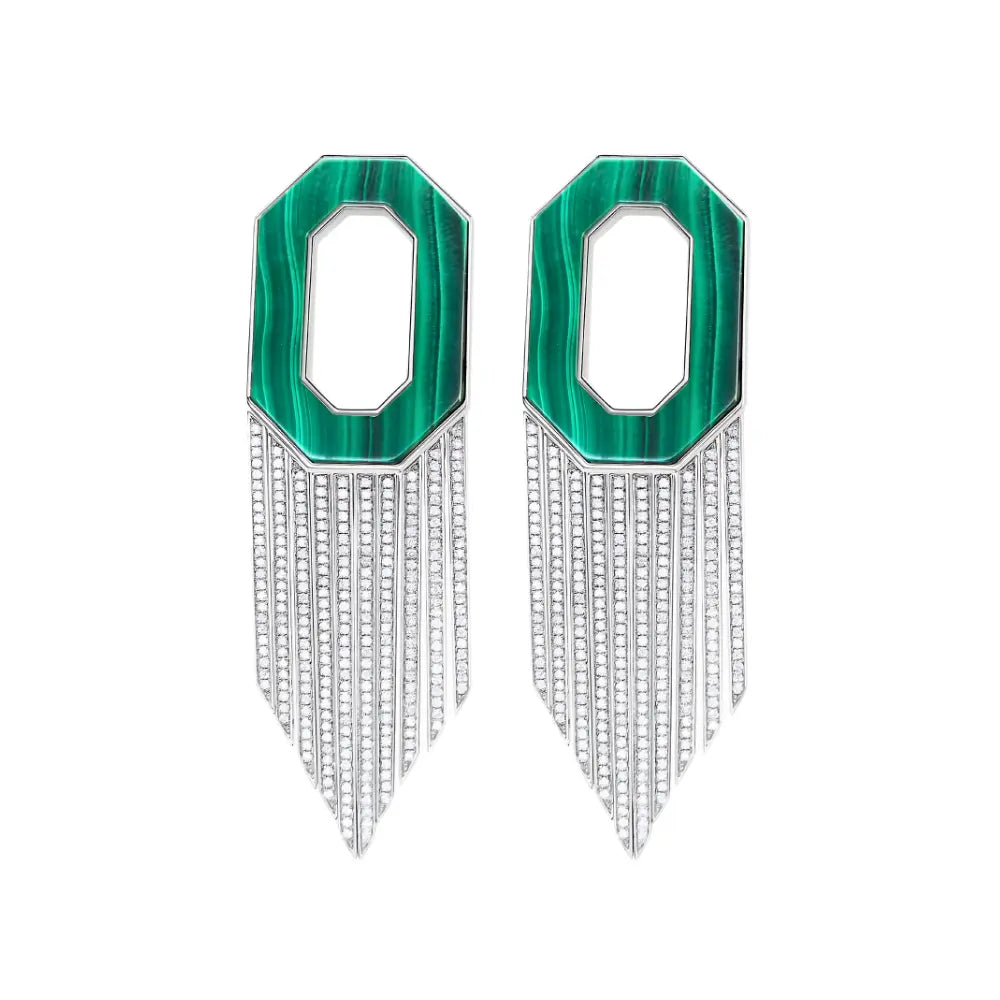 OCTAG MALACHI LONG EAR D1.94 18KW 27G 65X20m m Princess Jewelry Shop