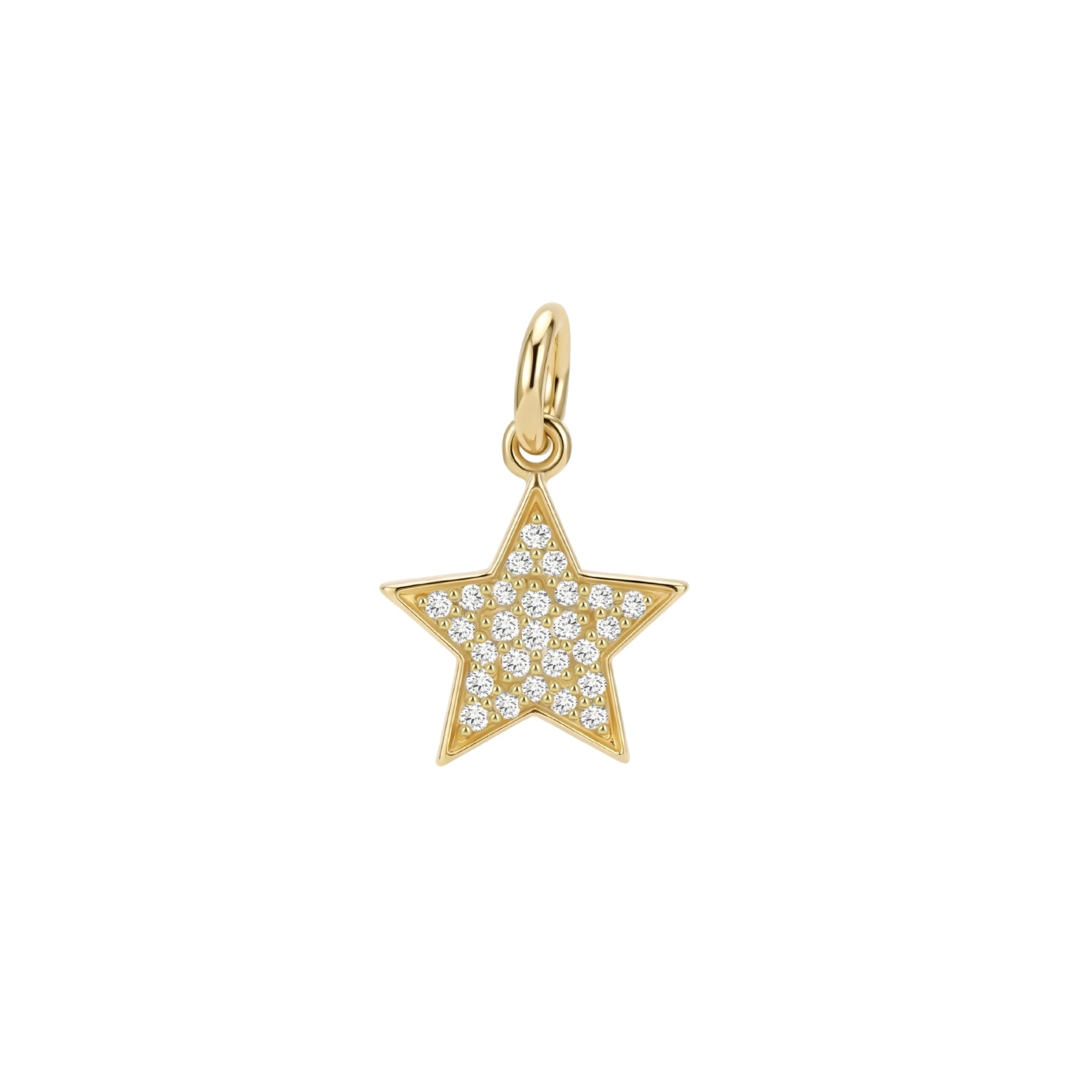 Pavé Diamond Star Pendant Necklace in 14K Yellow Gold