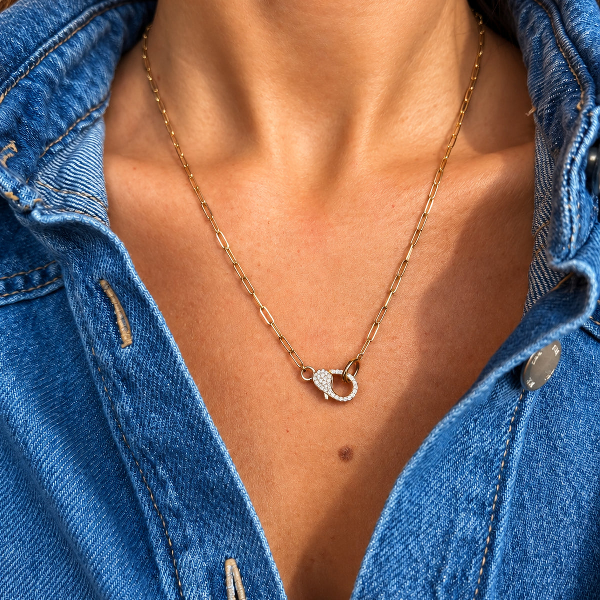 Pavé Diamond Link Necklace