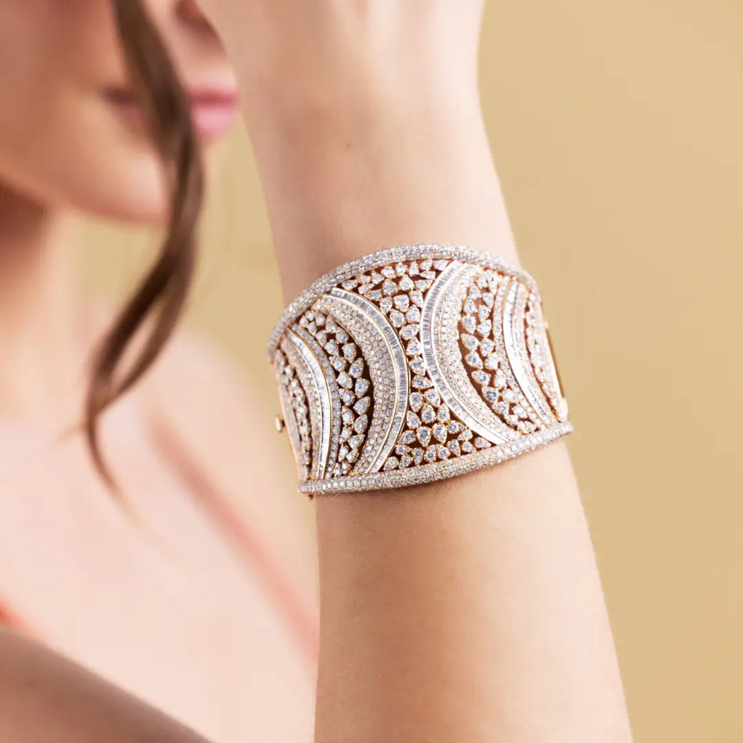Pave Diamond Cuff Bracelet-Princess Jewelry Shop