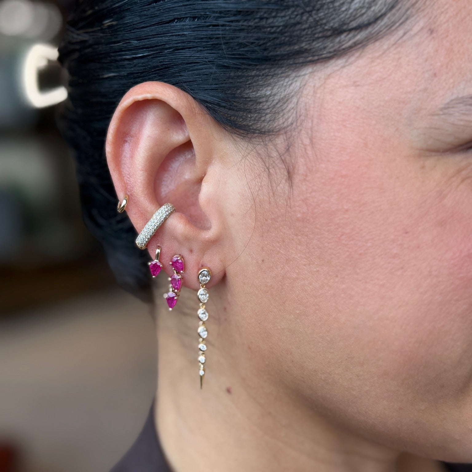 Pear-Shaped Gemstone Drop Earrings in 18K Yellow Gold