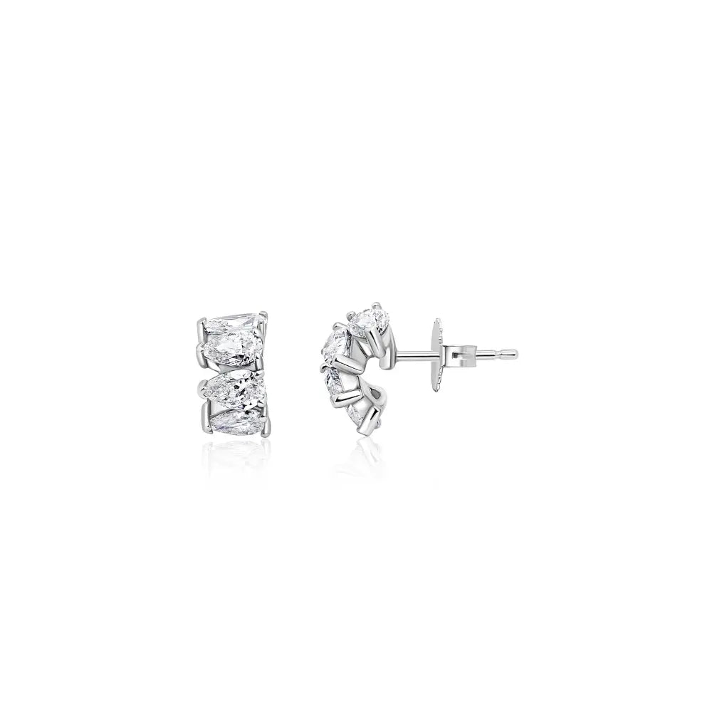 PEAR SHAPE DIA HOOP EAR D2.41 18KW Princess Jewelry Shop