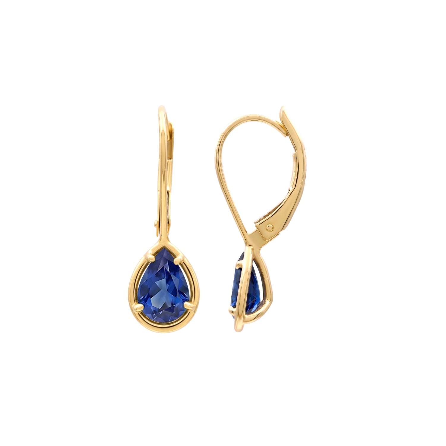 Pear Gemstone Leverback Earrings