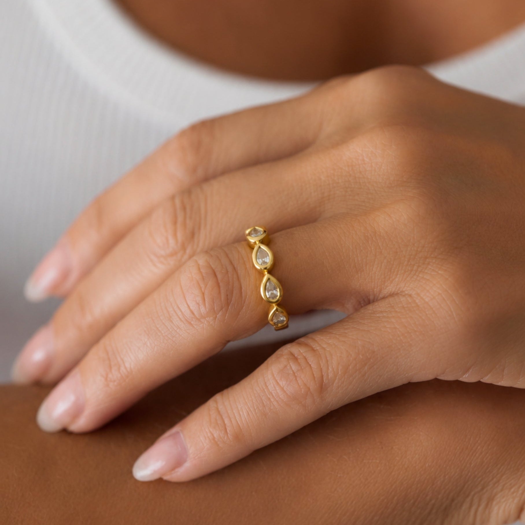 Pear Shaped Diamond Ring
