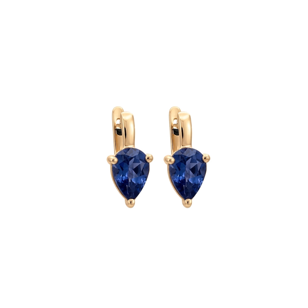 Pear-Shaped Gemstone Drop Earrings in 18K Yellow Gold