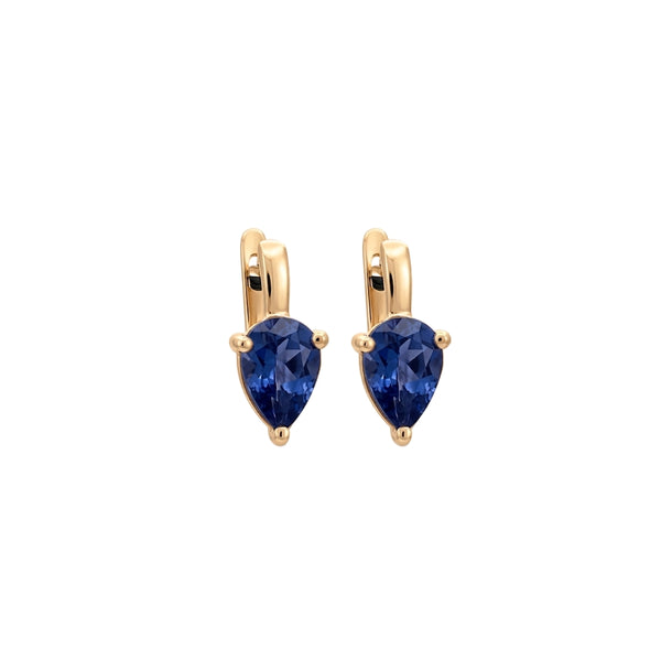 Pear-Shaped Gemstone Drop Earrings in 18K Yellow Gold