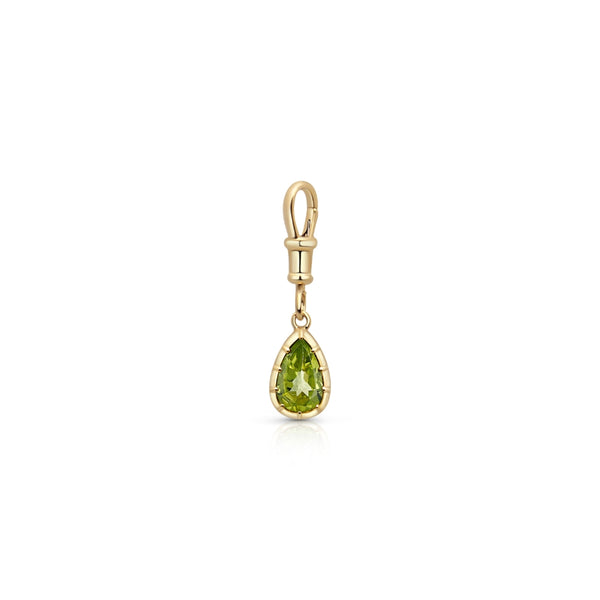 Pear-Shaped Green Tourmaline Charm Pendant | JJ Jewelry