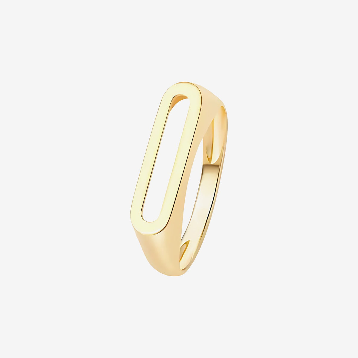 Personalized Letter Ring, Letter O in 18K Yellow Gold | JJ Jewelry