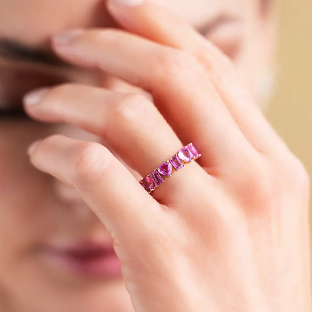 Pink Sapphire Multi-Shape Ring, lifestyle view 1 | JJ Jewelry