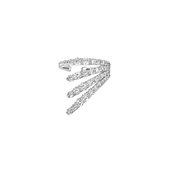 4 ROWS DIA EARCLIP D1.0CT 18K YW Princess Jewelry Shop