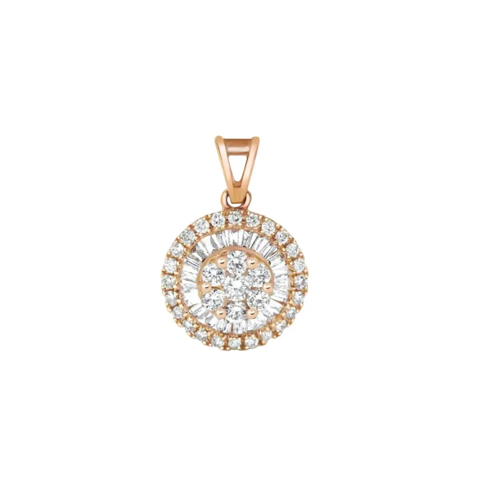 Radiant Circle Diamond Pendant in Rose Gold Princess Jewelry Shop